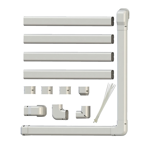 Jeacent PVC Line Set Cover Kit Decorative Tubing Cover for Mini Split and Central Air Conditioner & Heat Pump