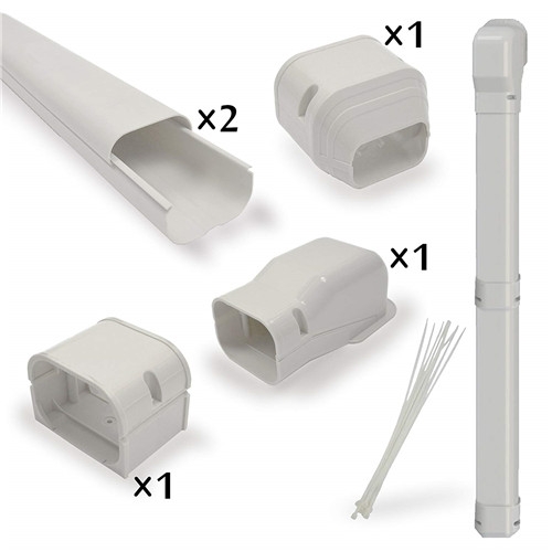 Jeacent 7.5'L AC Line Set Cover Kit 3" W Tubing for Mini Split, Central Air Conditioner, Heat Pump